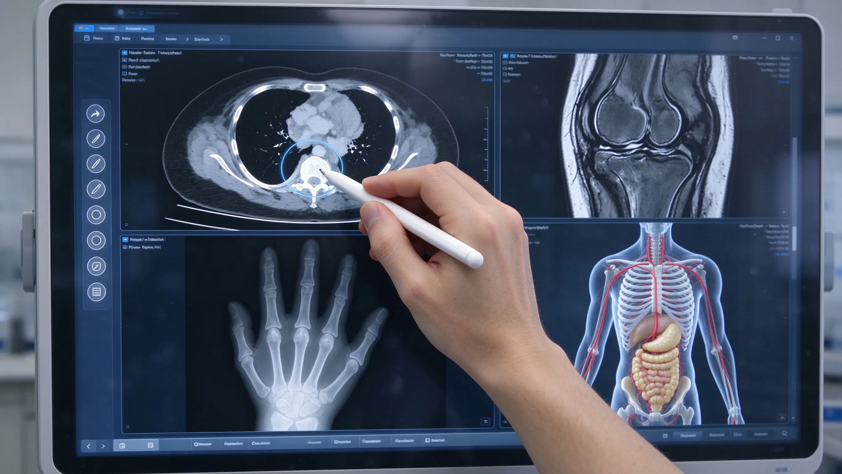 Qtenboard Medical Imaging Multi-window Comparison CT MRI 3D Model